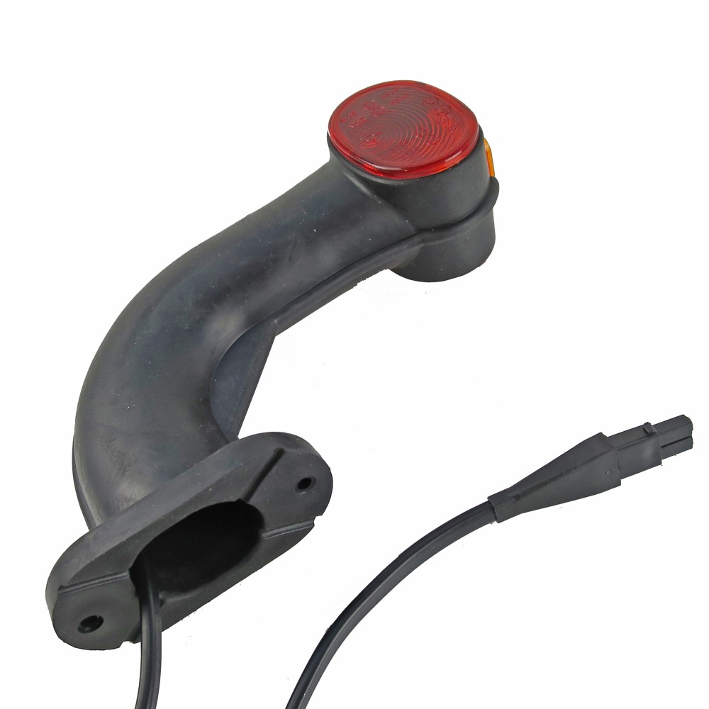 Aspöck Superpoint II Umrissleuchte rot/weiß mit Gummiarm rechts mit 2-poliger Stecker