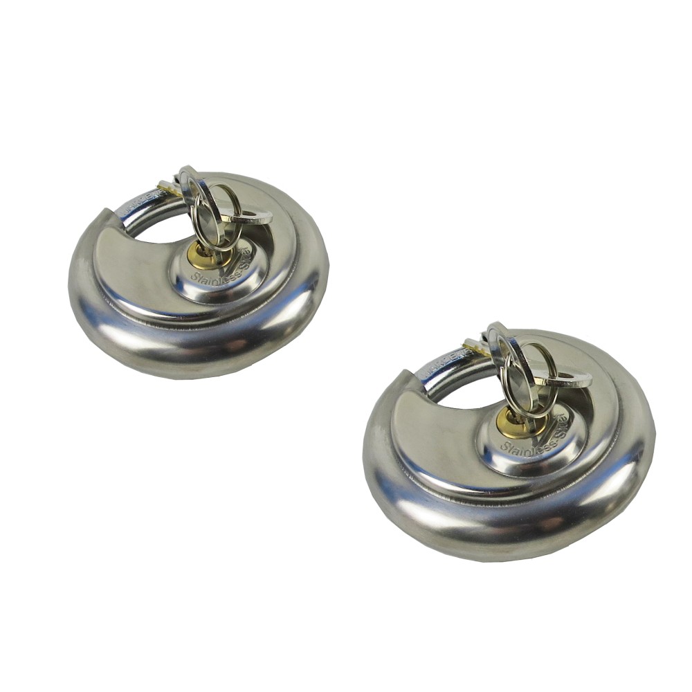 2 x Schloss / Vorhängeschloß Ø 70mm mit je 2 Schlüsseln gleichschließend