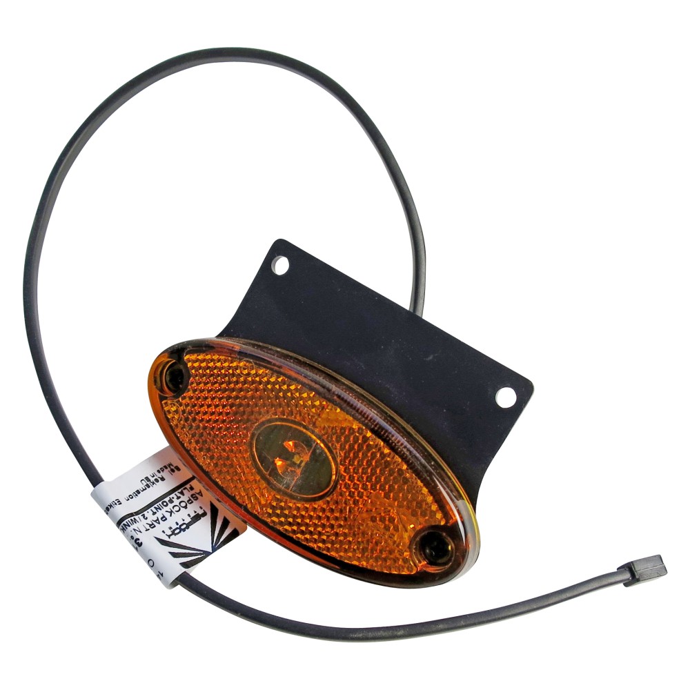 Aspöck LED Flatpoint gelb Seitenmarkierungsleuchte mit Halter gerade und DC Kabel 0,5m 31-2369-017