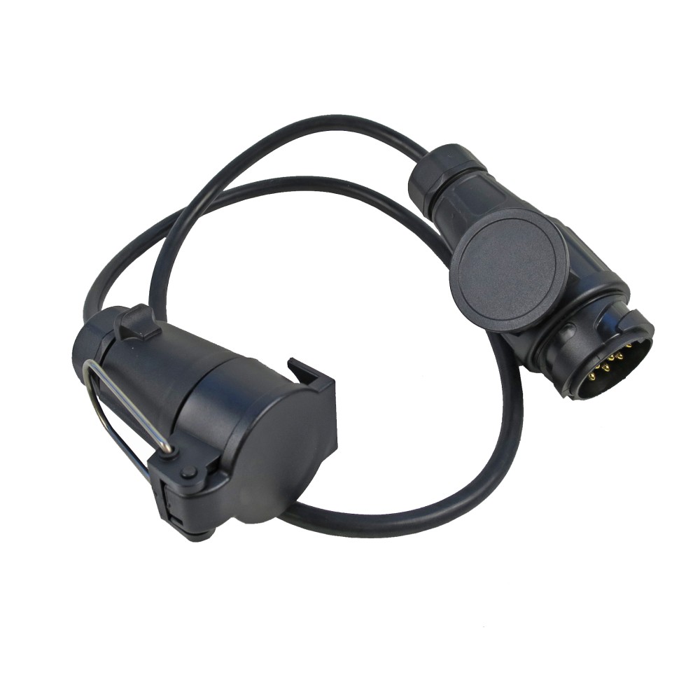 Adapter mit circa 800 mm Kabel 13-poliger Stecker/7-polige Steckdose für PKW Anhänger