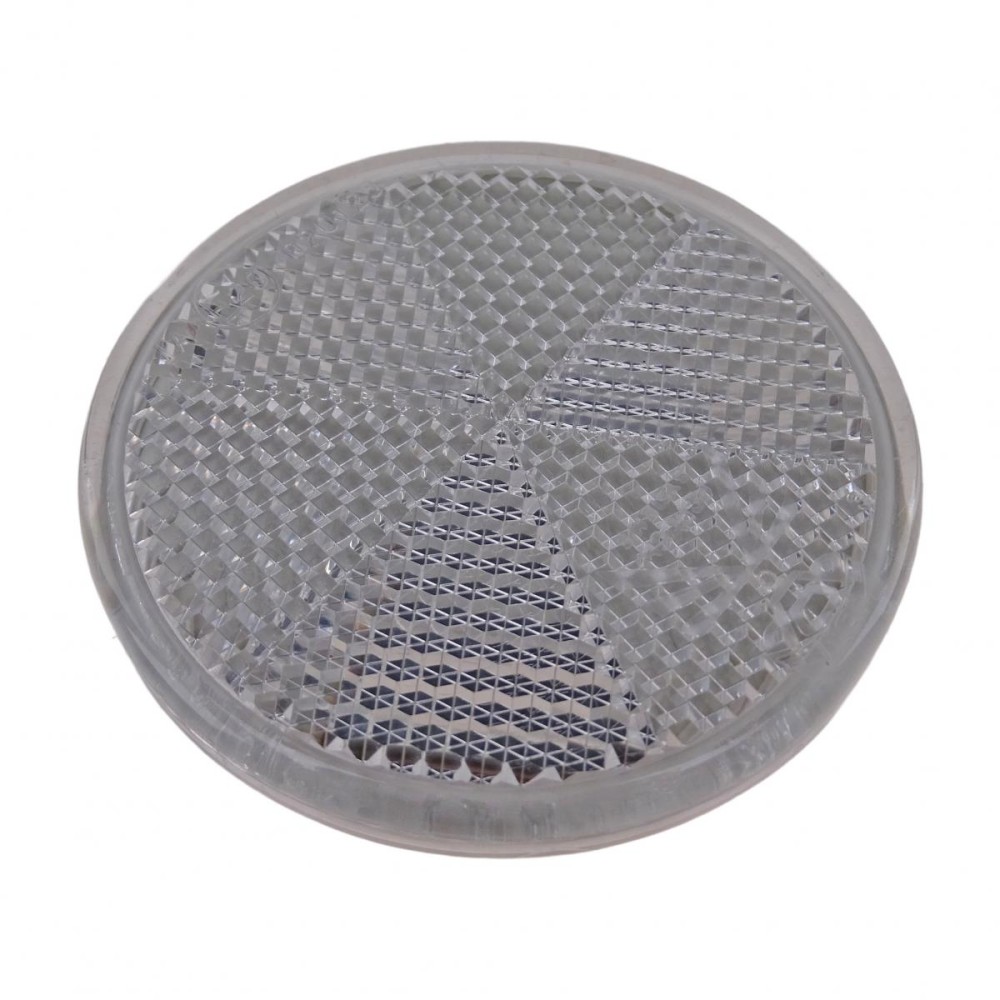 Rückstrahler rund weiß 60mm mit Selbstklebefolie