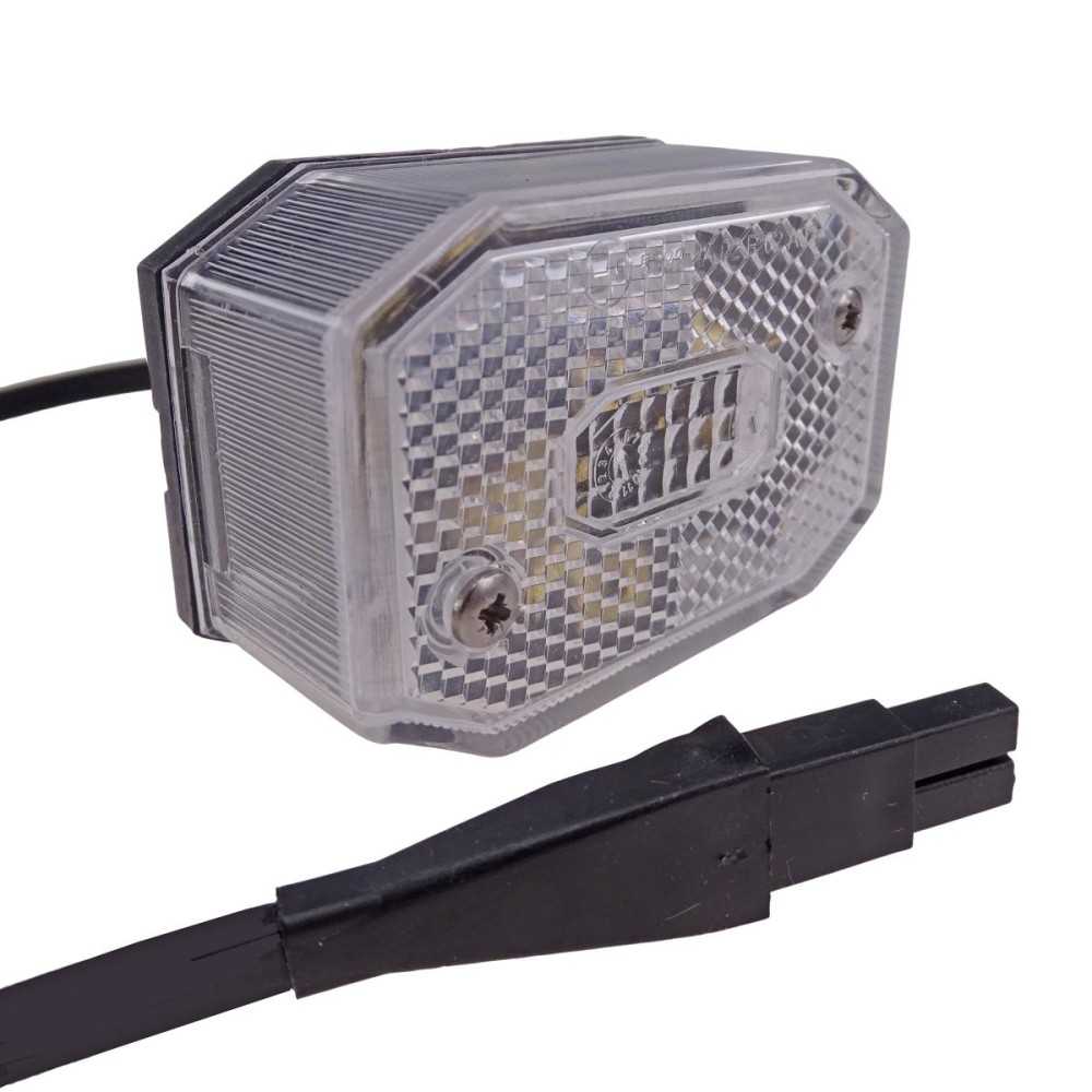 Aspöck Positionssleuchte Flexipoint 1 weiß mit Kabel 0,5m mit 2 poligem Stecker
